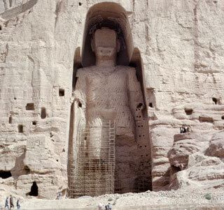 Bamiyan Buddha prior to its destruction by the Taliban