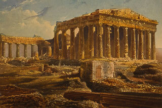 The Parthenon in 1839, destruction and survival of the Parthenon of Athens